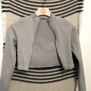 NWOT CROPPED JACKET WITH DUAL ZIPPERS